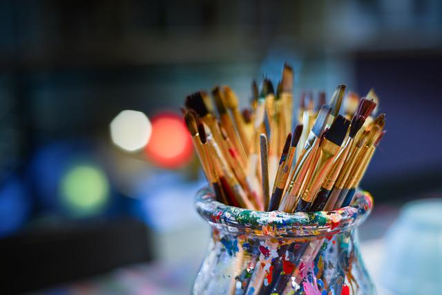 brushes, painter, work shop, creativity